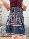 Navy Foral Skirt