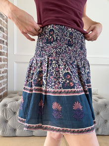  Navy Foral Skirt