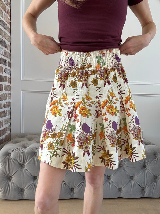 Floral Skirt in Creme