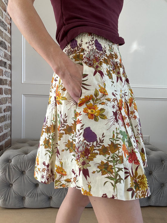 Floral Skirt in Creme